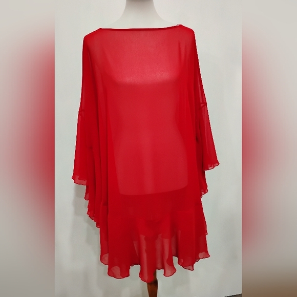 VERY VOLLBRACH SHEER POLY CHIFFON OVER PIECE - Picture 6 of 7